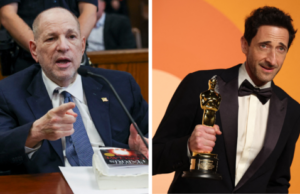 Harvey Weinstein reacts to Adrien Brody’s Oscars speech that had a shoutout to his kids with Georgina Chapman