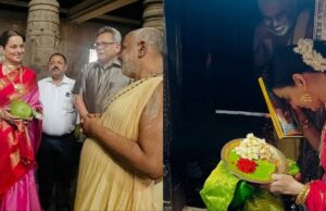 Kangana Ranaut shares pics from her spiritual trip to Karnataka, visits temples and performs rituals. See post
